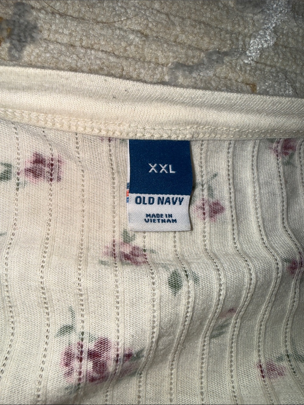 Old Navy Ditsy Floral Ribbed Pajama Set - Picture 6 of 7